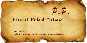Pissel Petróniusz névjegykártya